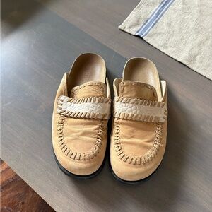 Freda Salvador Tan Leather Mules